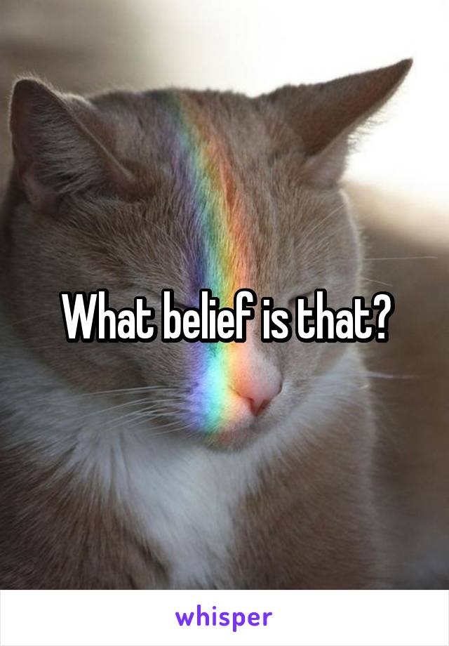 What belief is that?