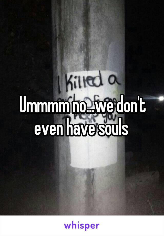 Ummmm no...we don't even have souls 