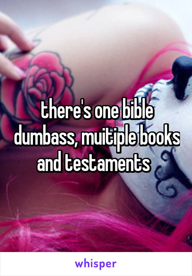 there's one bible dumbass, muitiple books and testaments  