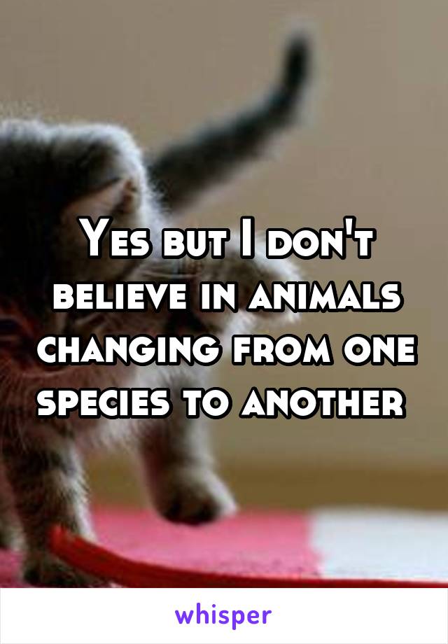 Yes but I don't believe in animals changing from one species to another 