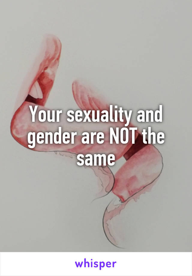 Your sexuality and gender are NOT the same