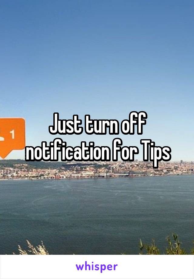 Just turn off notification for Tips
