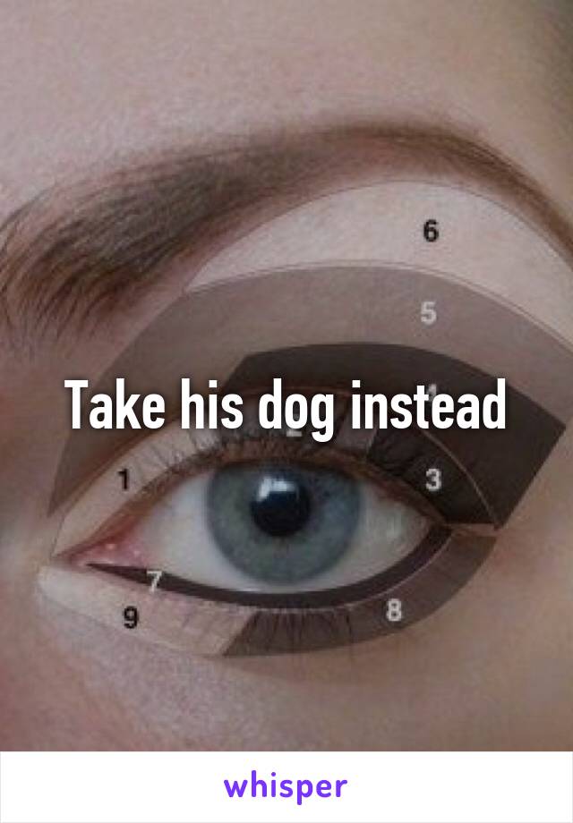 Take his dog instead