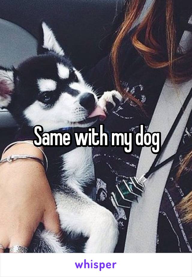 Same with my dog