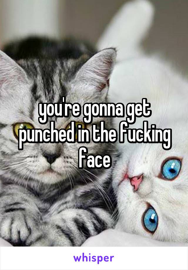 you're gonna get punched in the fucking face