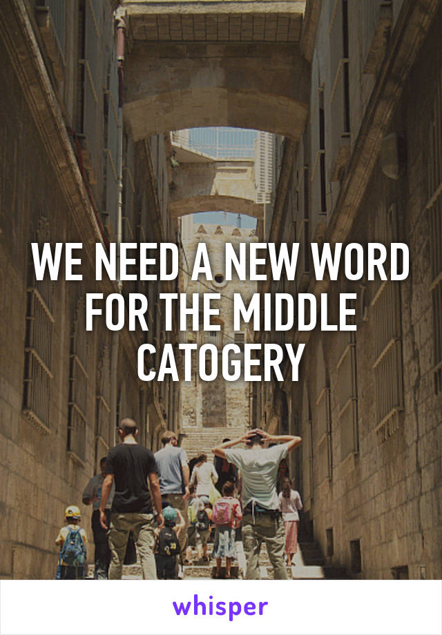 WE NEED A NEW WORD FOR THE MIDDLE CATOGERY