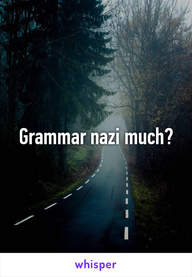 Grammar nazi much?