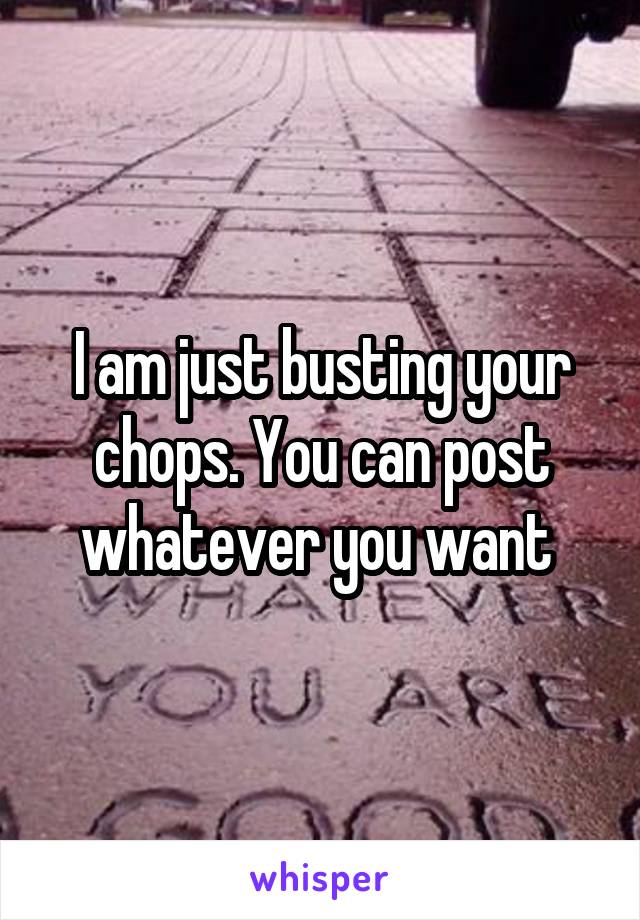 I am just busting your chops. You can post whatever you want 