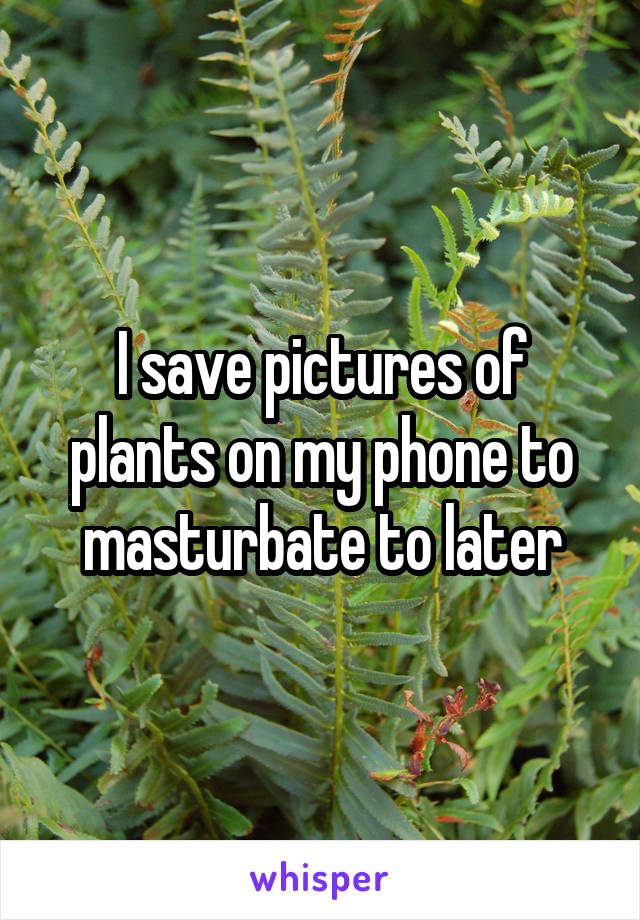 I save pictures of plants on my phone to masturbate to later