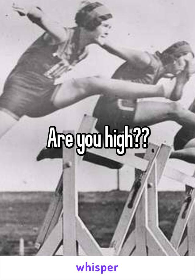 Are you high??