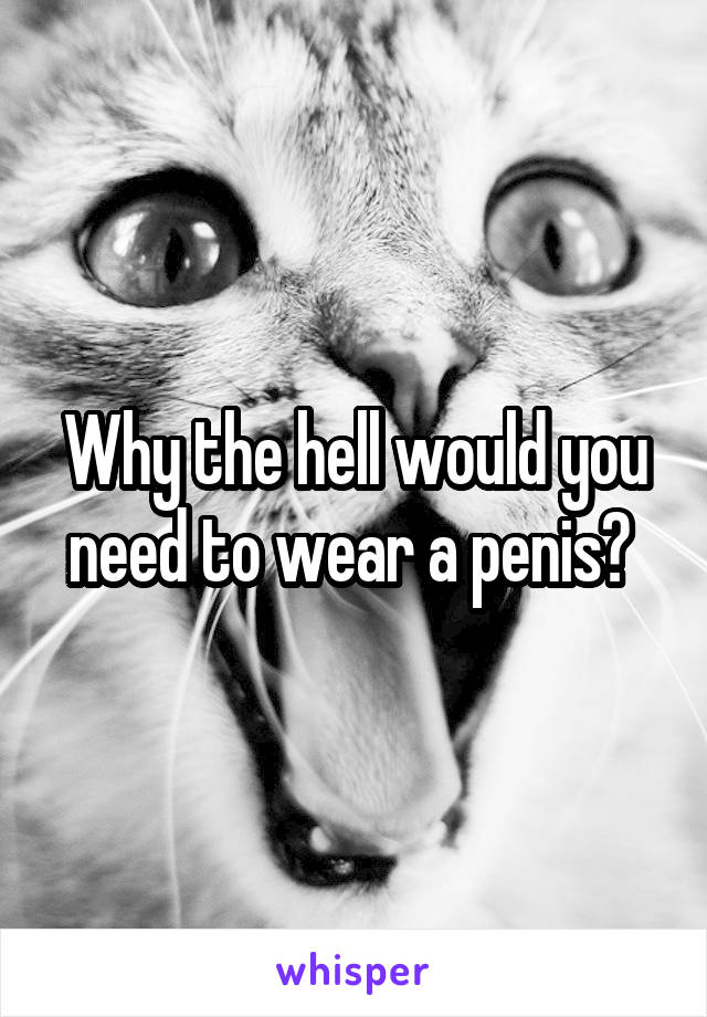 Why the hell would you need to wear a penis? 