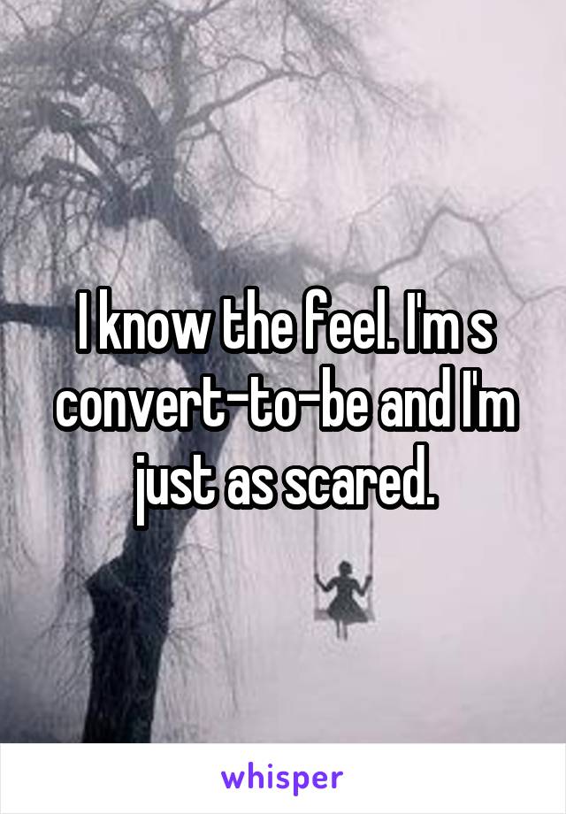 I know the feel. I'm s convert-to-be and I'm just as scared.