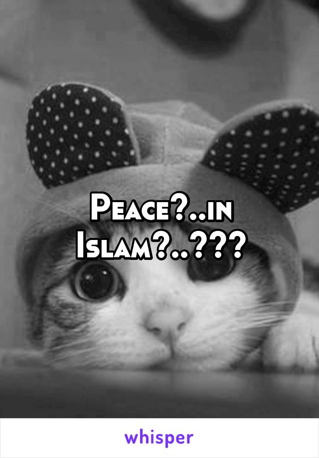 Peace?..in Islam?..😂😂😂