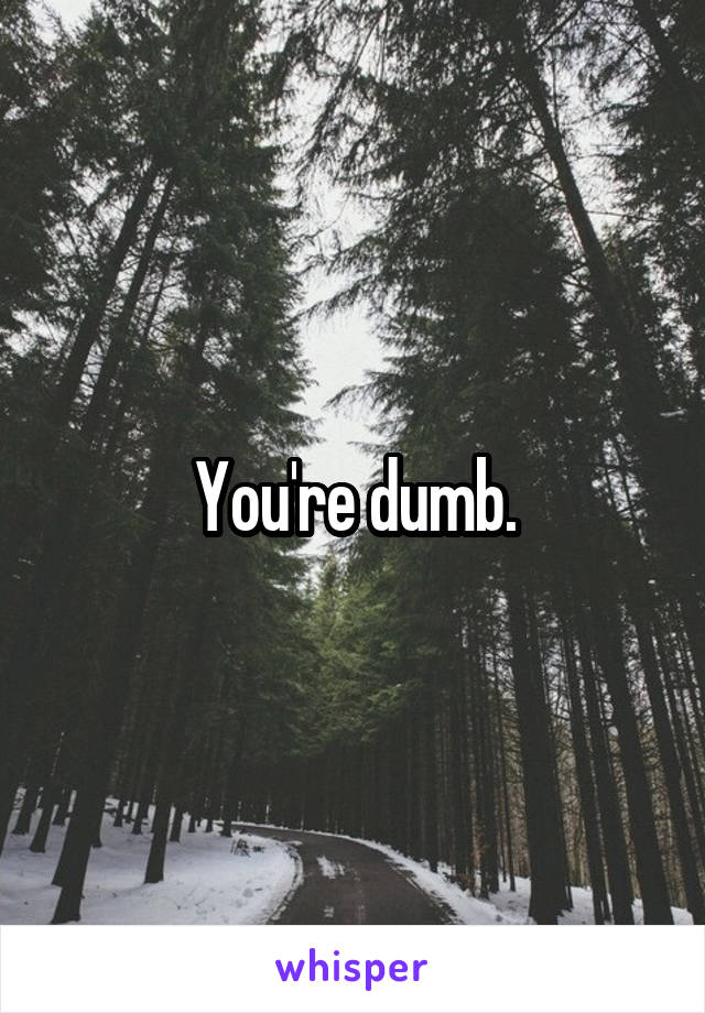 You're dumb.