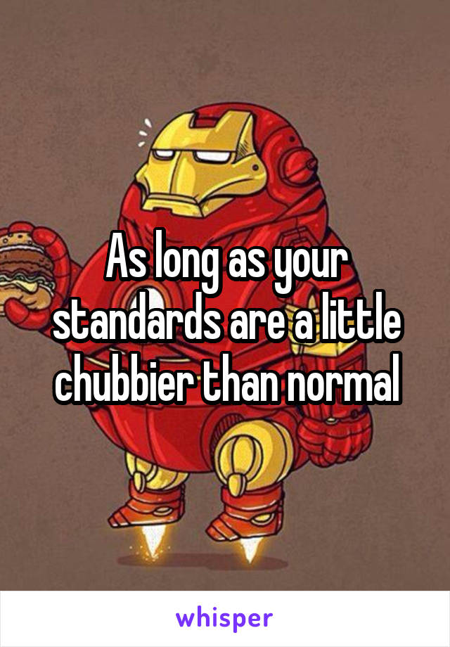As long as your standards are a little chubbier than normal