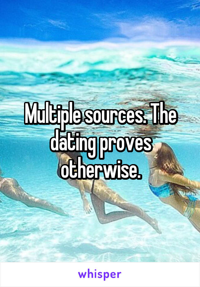 Multiple sources. The dating proves otherwise.