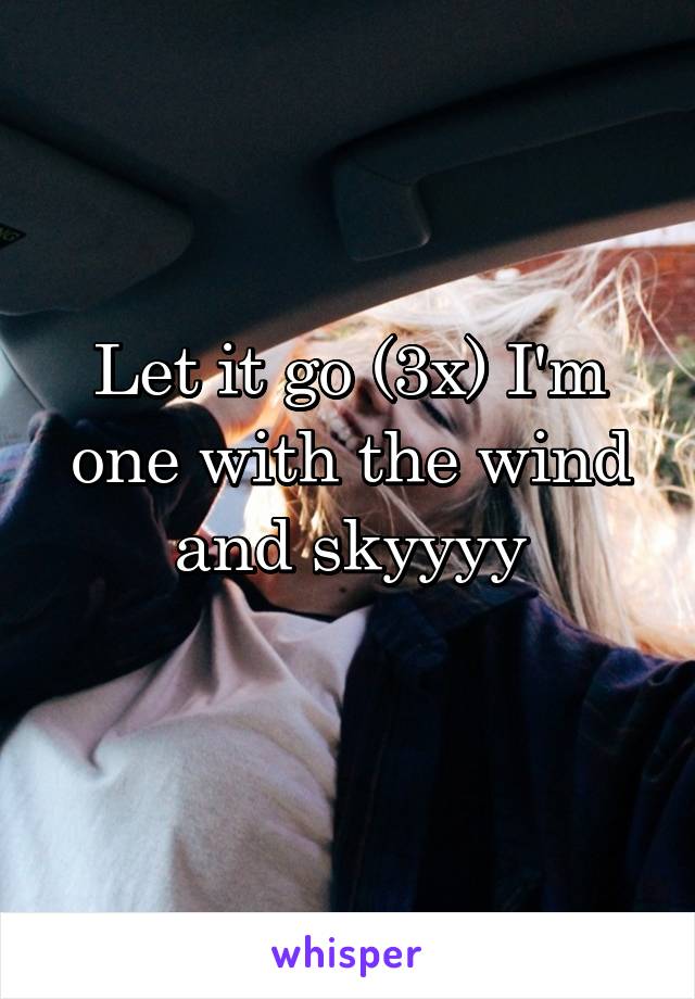 Let it go (3x) I'm one with the wind and skyyyy
