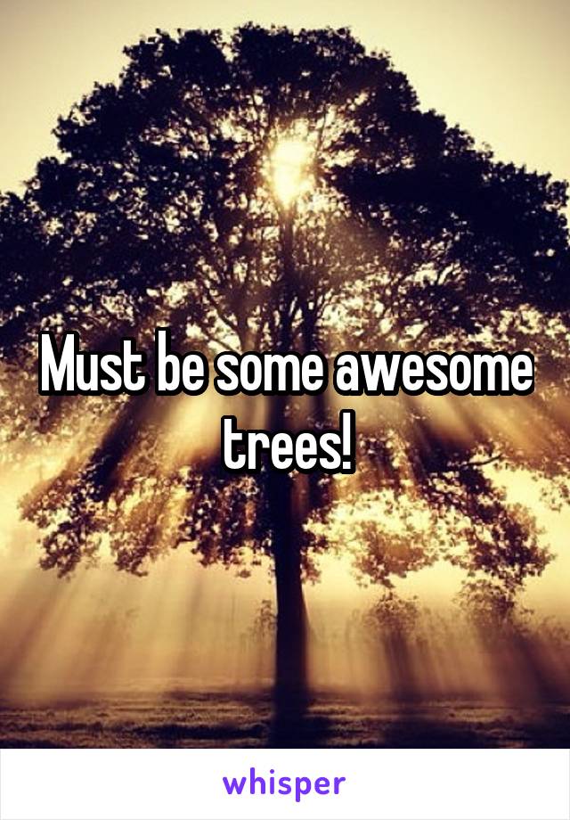 Must be some awesome trees!