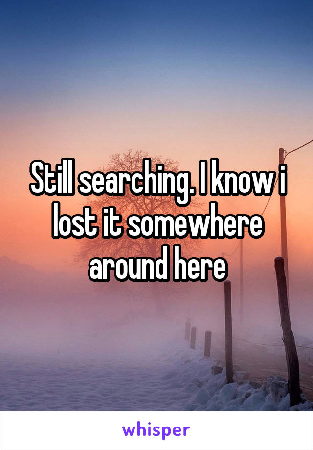 Still searching. I know i lost it somewhere around here