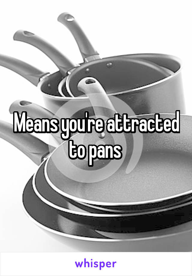 Means you're attracted to pans 