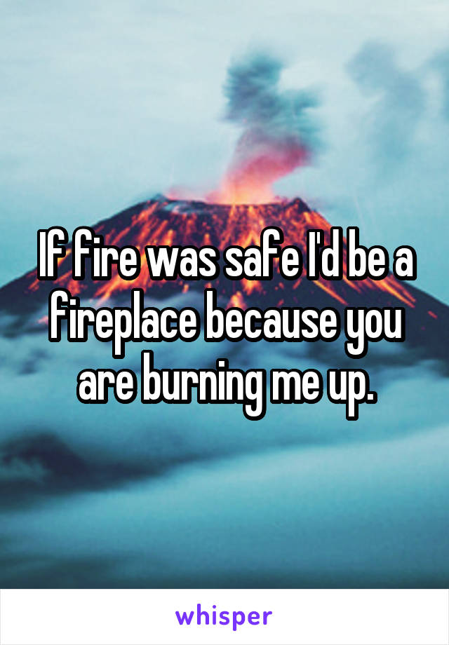 If fire was safe I'd be a fireplace because you are burning me up.