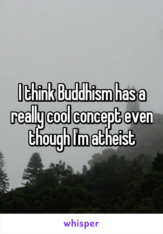 I think Buddhism has a really cool concept even though I'm atheist