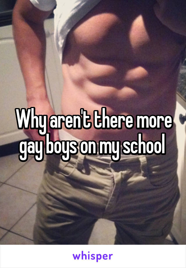 Why aren't there more gay boys on my school 