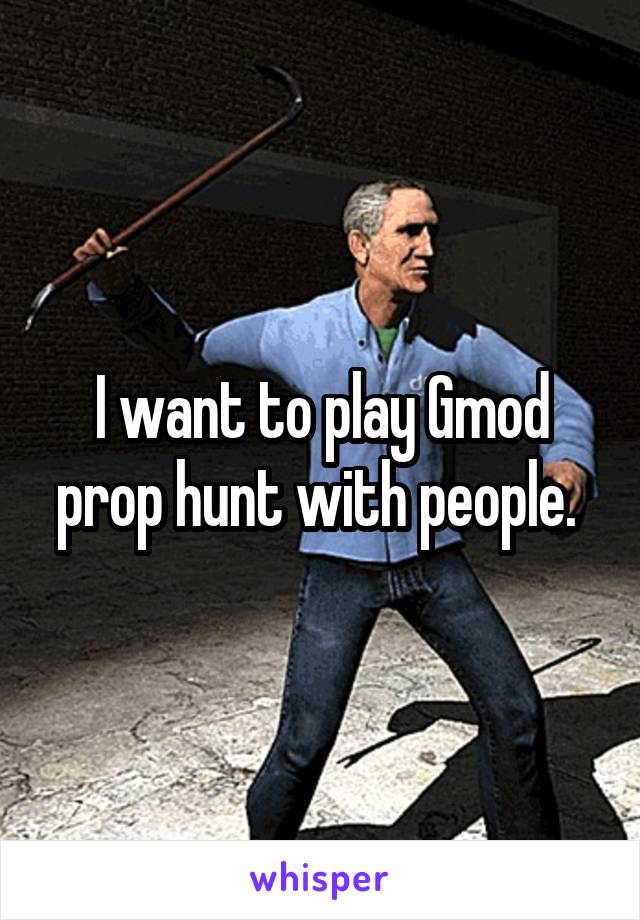 I want to play Gmod prop hunt with people. 