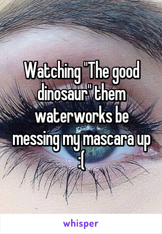 Watching "The good dinosaur" them waterworks be messing my mascara up :(