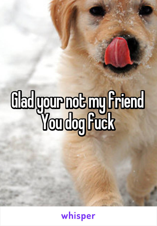 Glad your not my friend 
You dog fuck 