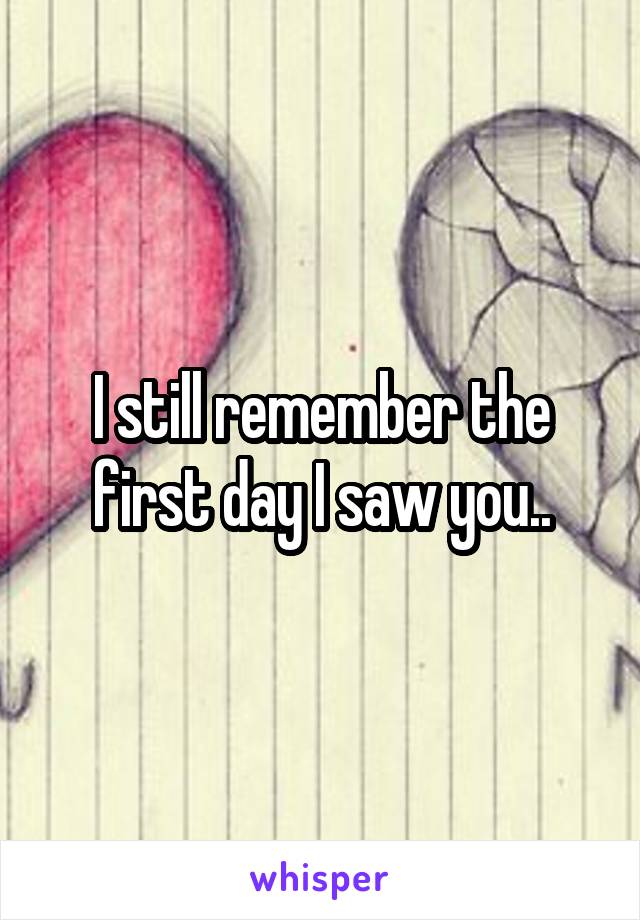 I still remember the first day I saw you..