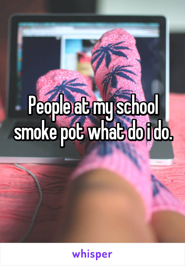 People at my school smoke pot what do i do. 