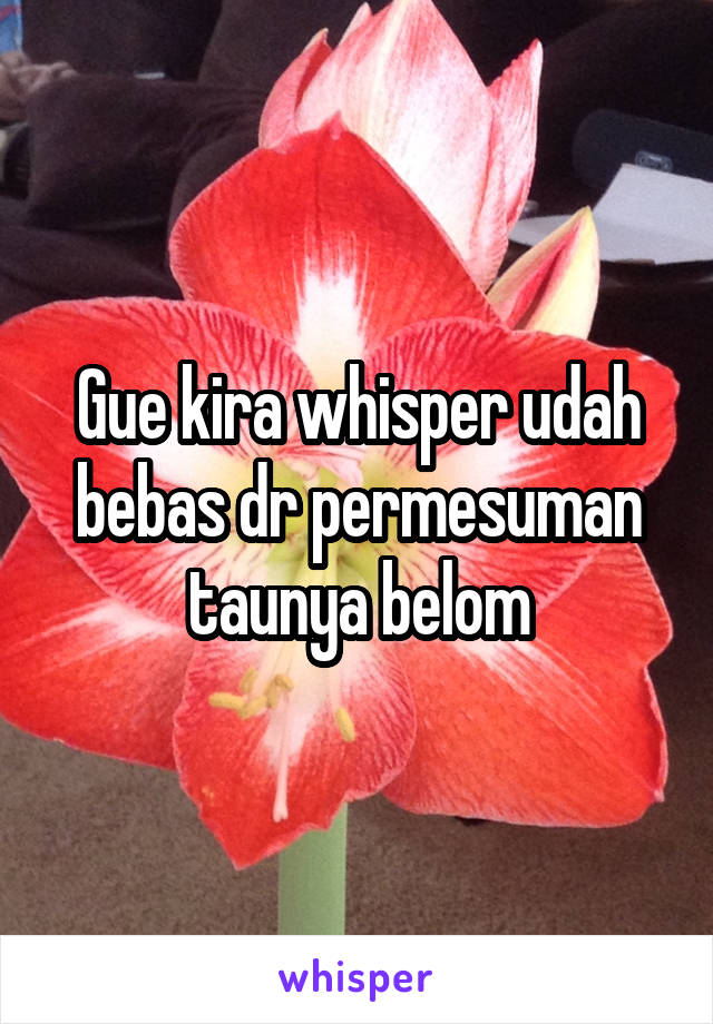 Gue kira whisper udah bebas dr permesuman taunya belom