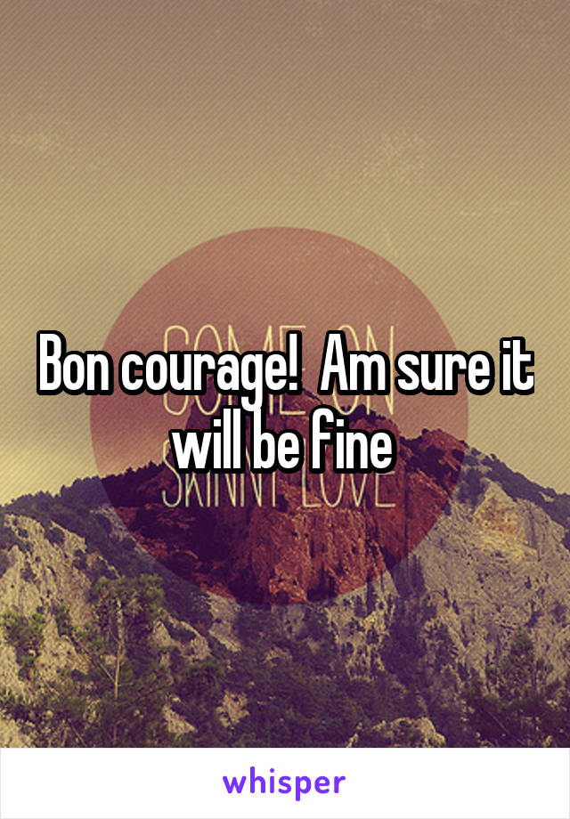 Bon courage!  Am sure it will be fine 