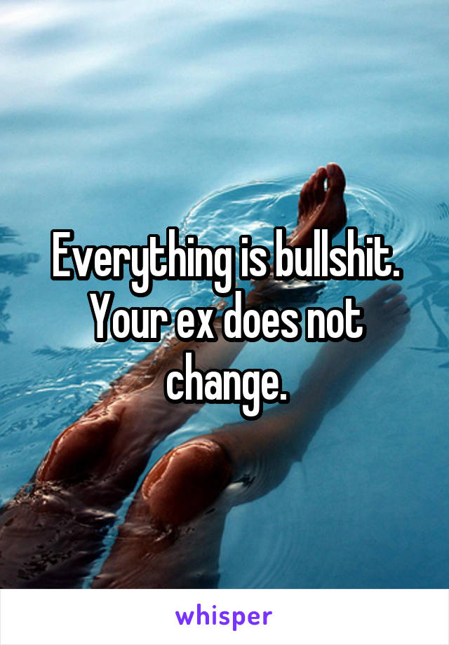 Everything is bullshit. Your ex does not change.