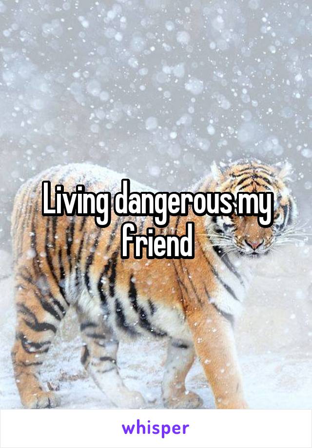 Living dangerous my friend