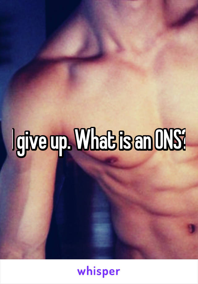 I give up. What is an ONS?