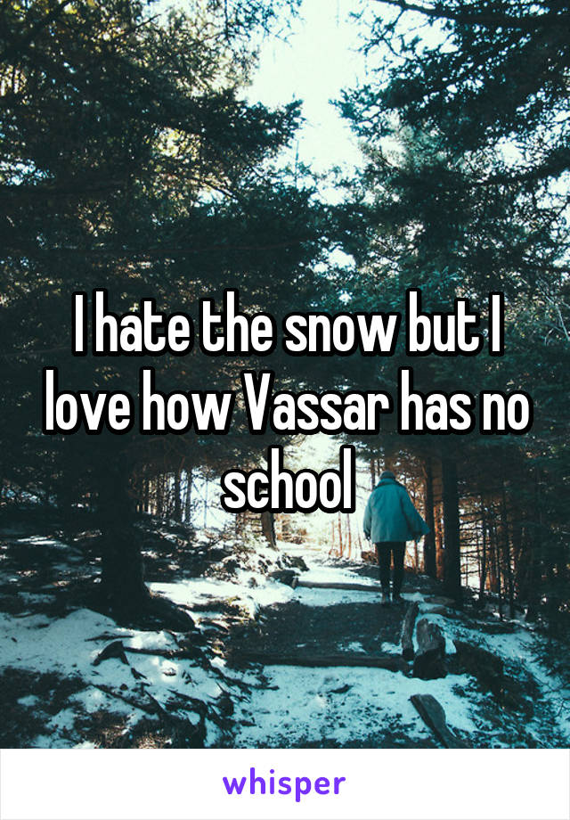 I hate the snow but I love how Vassar has no school