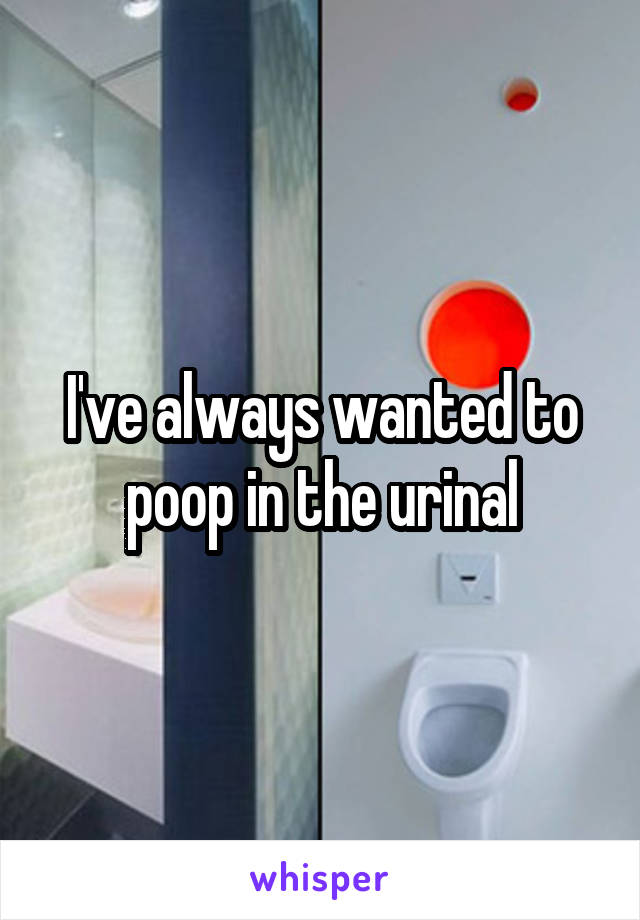 I've always wanted to poop in the urinal