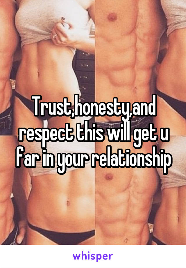 Trust,honesty,and respect this will get u far in your relationship