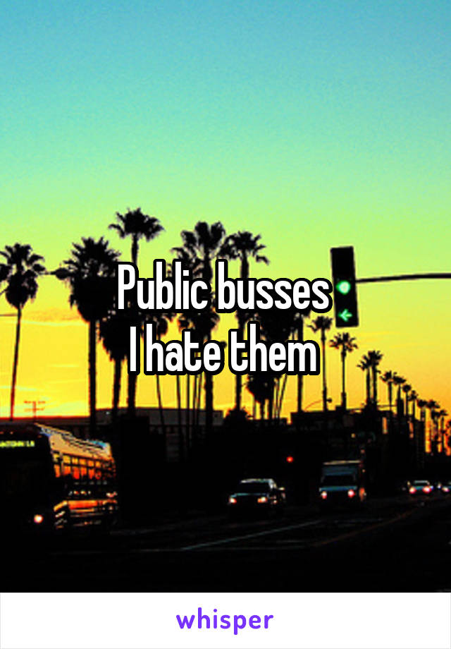 Public busses 
I hate them 