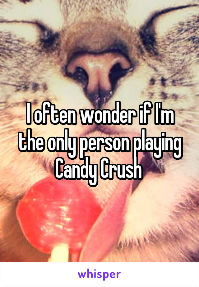 I often wonder if I'm the only person playing Candy Crush 