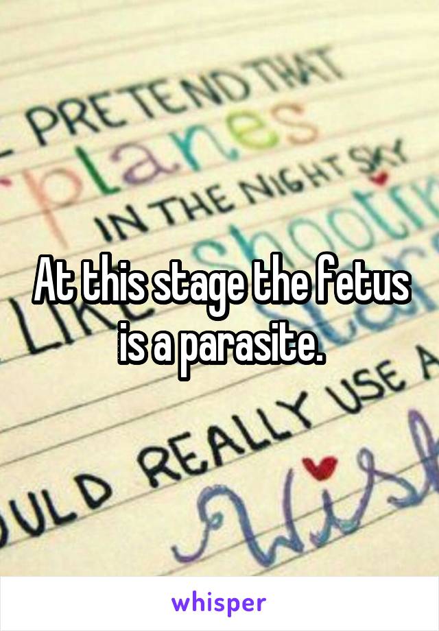 At this stage the fetus is a parasite.