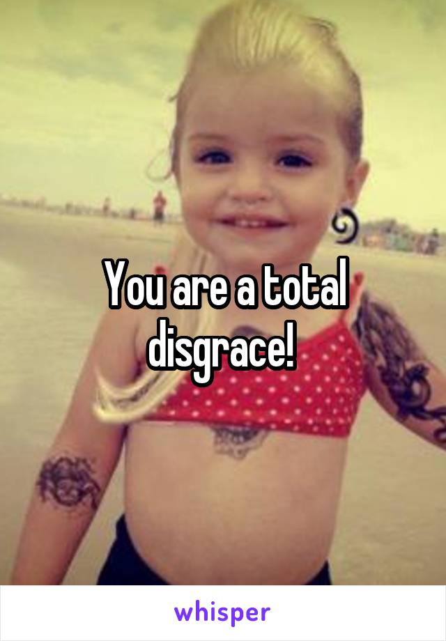 You are a total disgrace! 