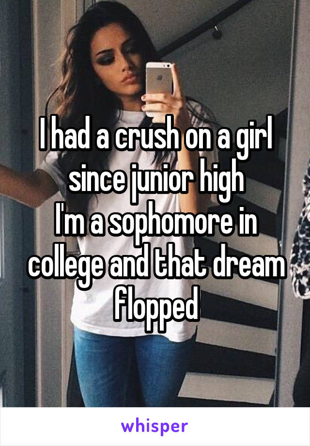 I had a crush on a girl since junior high
I'm a sophomore in college and that dream flopped