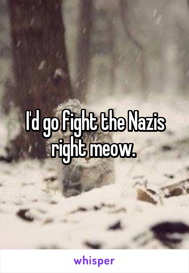 I'd go fight the Nazis right meow. 