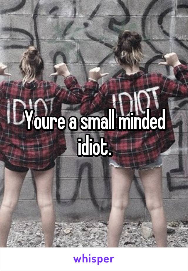 Youre a small minded idiot.