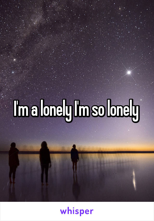 I'm a lonely I'm so lonely 