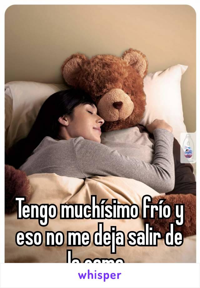 Tengo muchísimo frío y eso no me deja salir de la cama. 