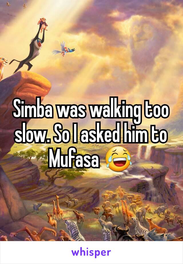 Simba was walking too slow. So I asked him to Mufasa 😂